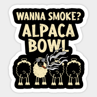 Wanna Smoke Alpaca Bowl Weed Funny Sticker